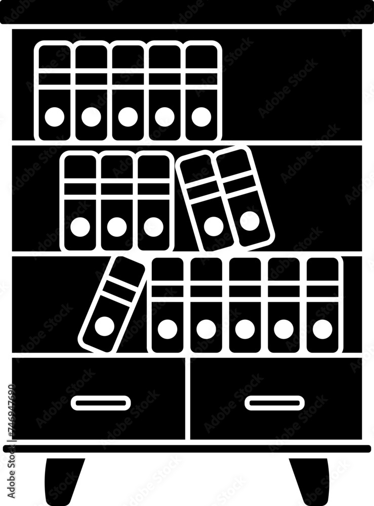 Poster flat style shelf icon in b&w color.