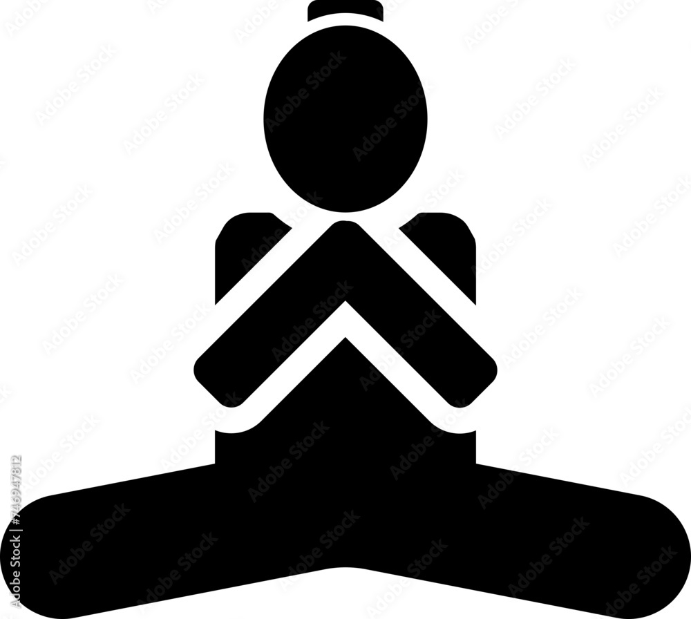 Canvas Prints Glyph icon or symbol of lotus pose.