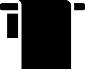 Illustration of towel icon in b&w color.