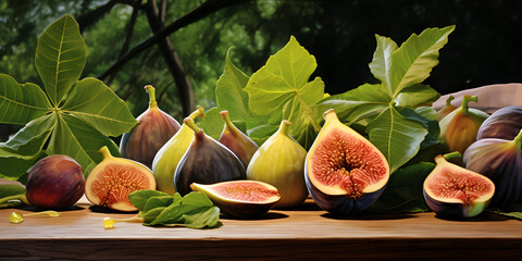 Close up of fresh ripe tin fruits, fig fruits, in shallow focus. the scientific name of this fruits...
