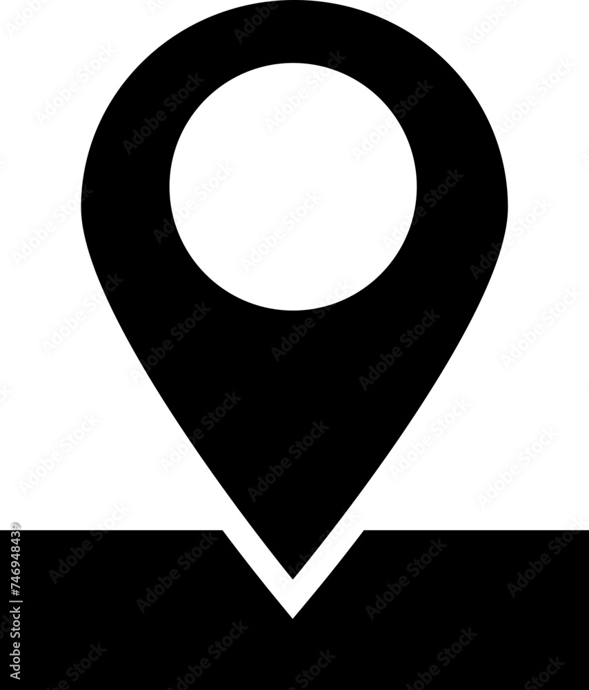 Poster Illustration of map pin icon or symbol.