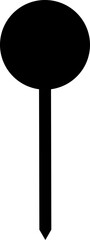 Vector illustration of push pin icon in glyph style.