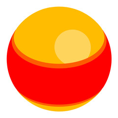 3D illustration of infographic ball in red and yellow.
