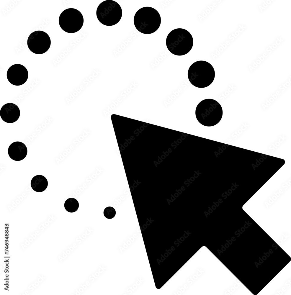 Poster loading cursor glyph icon in flat style.