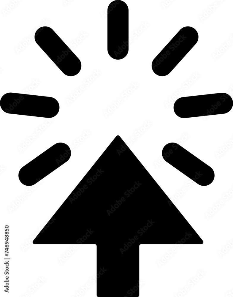 Poster loading cursor glyph icon in flat style.