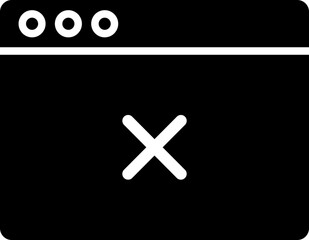 Obraz premium Close browser icon in glyph style.