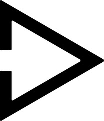 Vector illustration of right arrow or play icon.