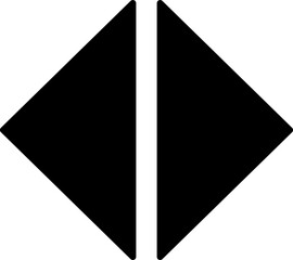 Double arrow icon in b&w color.