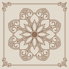 mandala ornament, round decorative design