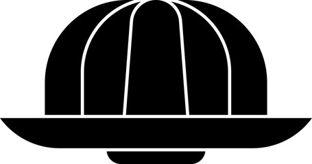 Glyph icon of jelly in b&w color.