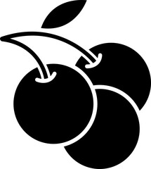 Cherry icon in flat style.
