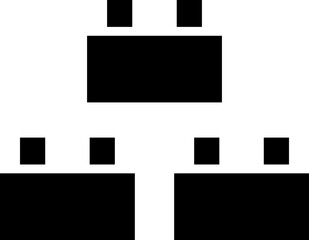 Baby block puzzle icon in black color.