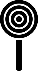 Illustration of lollipop icon in b&w color.