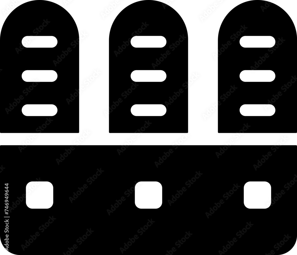 Poster baguette packet icon in b&w color.