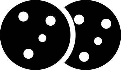 B&W cookies icon in flat style.