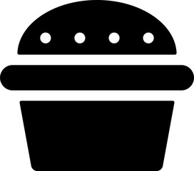 Muffin icon in b&w color.