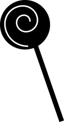 Flat style lollipop icon in b&w color.