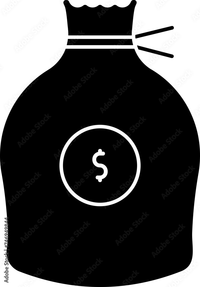 Canvas Prints Flat style money bag icon or symbol.