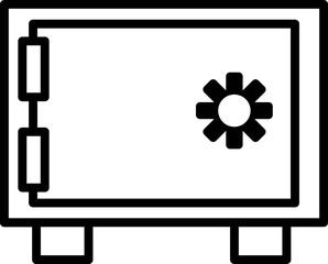 Line art Locker icon in flat style.