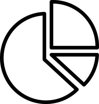 recommend clip art: Black line art illustration of Pie Chart icon.