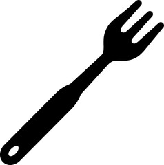 B&W illustration of fork icon.