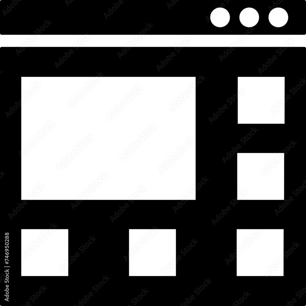 Poster flat style web browser window icon.