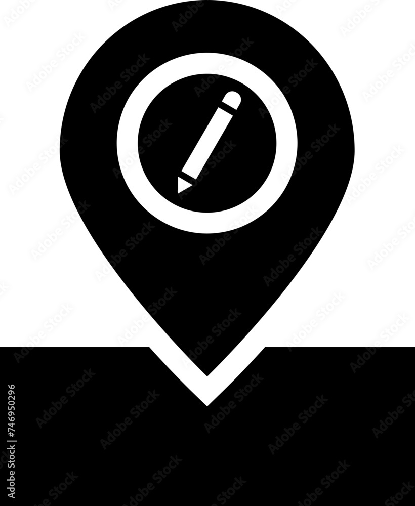 Poster edit location map icon or symbol.