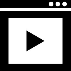 Online video play icon in flat style.