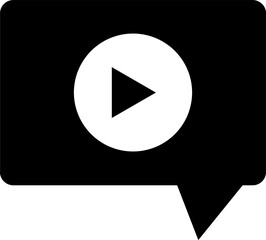 Video play chatting bubble icon.