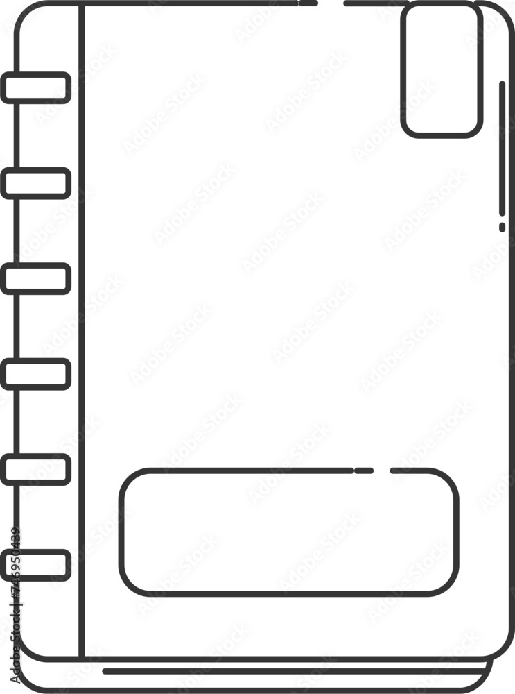 Poster isolated notebook icon or symbol in line art.