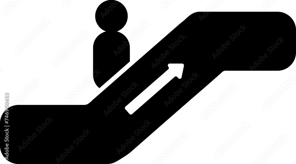 Wall mural flat illustration of escalator icon or symbol.