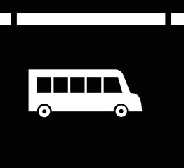 Isolated bus icon in B&W color.