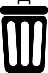 Garbage flat icon in B&W color.