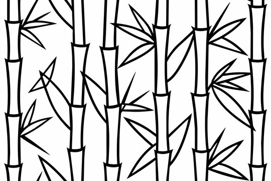 bamboo tree seamless pattern background beautiful landscape with a mountain in the background. © night