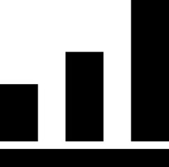 Bar graph icon in glyph style.