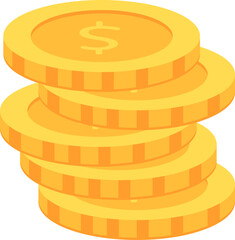 Stack of Coins money icon in orange color.