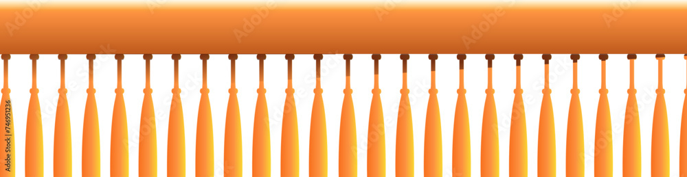 Poster beautiful realistic orange railing border design pattern.