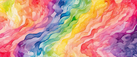 watercolor abstract background shows alluring and enchanting rainbow colors