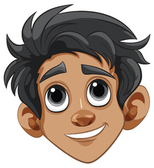 Vector illustration of a happy, young boy smiling.