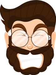 Cartoon character of crying man wearing eyeglasses.