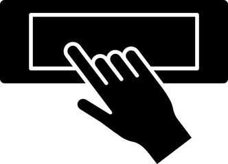 B&W illustration of clicking icon.