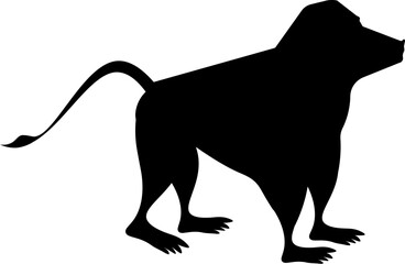 Glyph monkey icon in flat style.