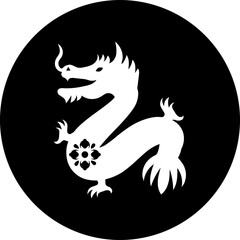 Dragon chinese zodiac glyph icon or symbol.
