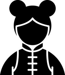 Vector illustration of chinese girl icon.