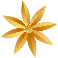 Beautiful origami golden paper flower.