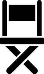 Folding chair glyph icon in flat style. - obrazy, fototapety, plakaty