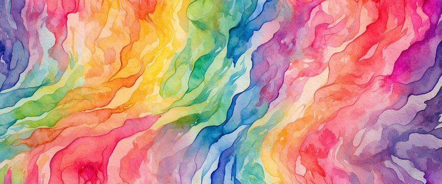 watercolor abstract background shows alluring and enchanting rainbow colors