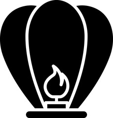 Hot air balloon icon or symbol.