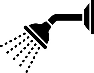 B&W illustration of shower icon.