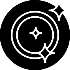 Clean dish icon in b&w color.